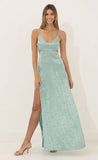 Cutout Floral Maxi in Green