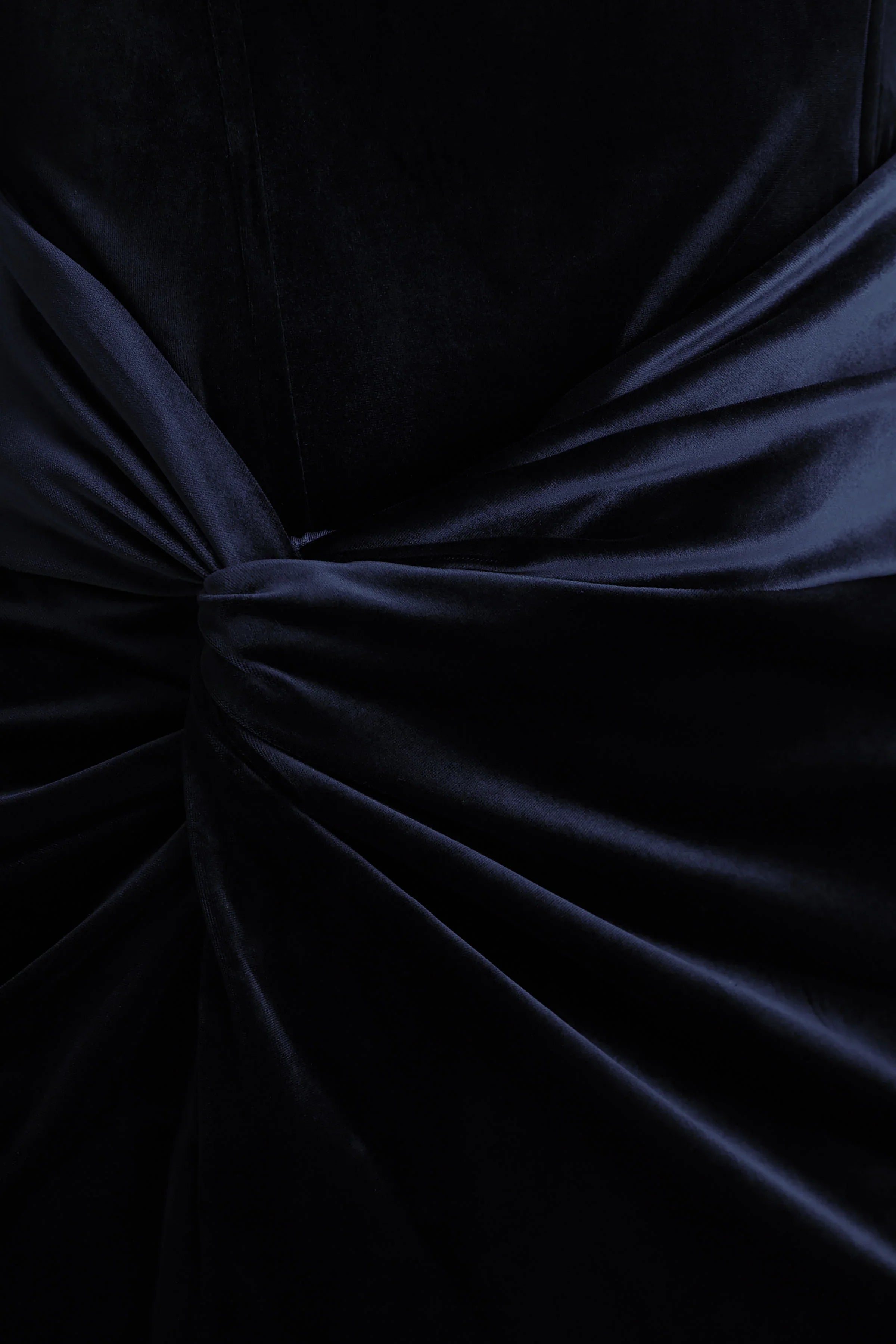 Fay Navy Velvet Corset Style Knot Maxi Dress