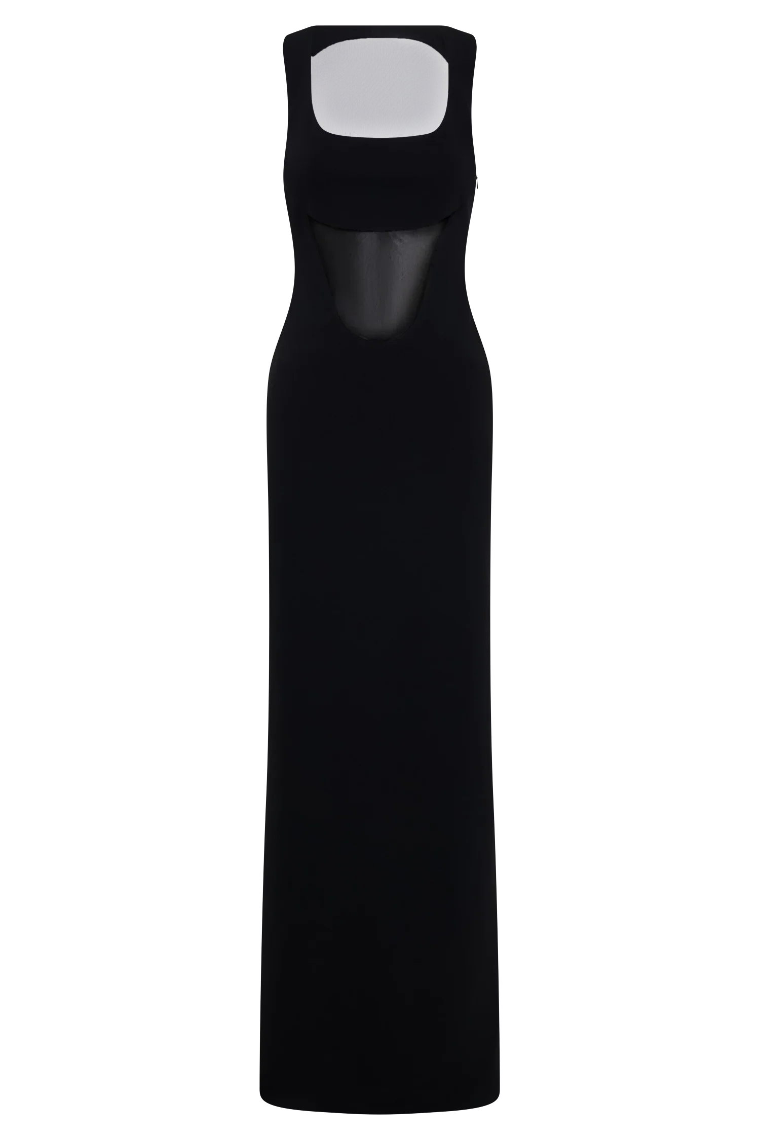 Marlon Crepe And Mesh Maxi Dress Black