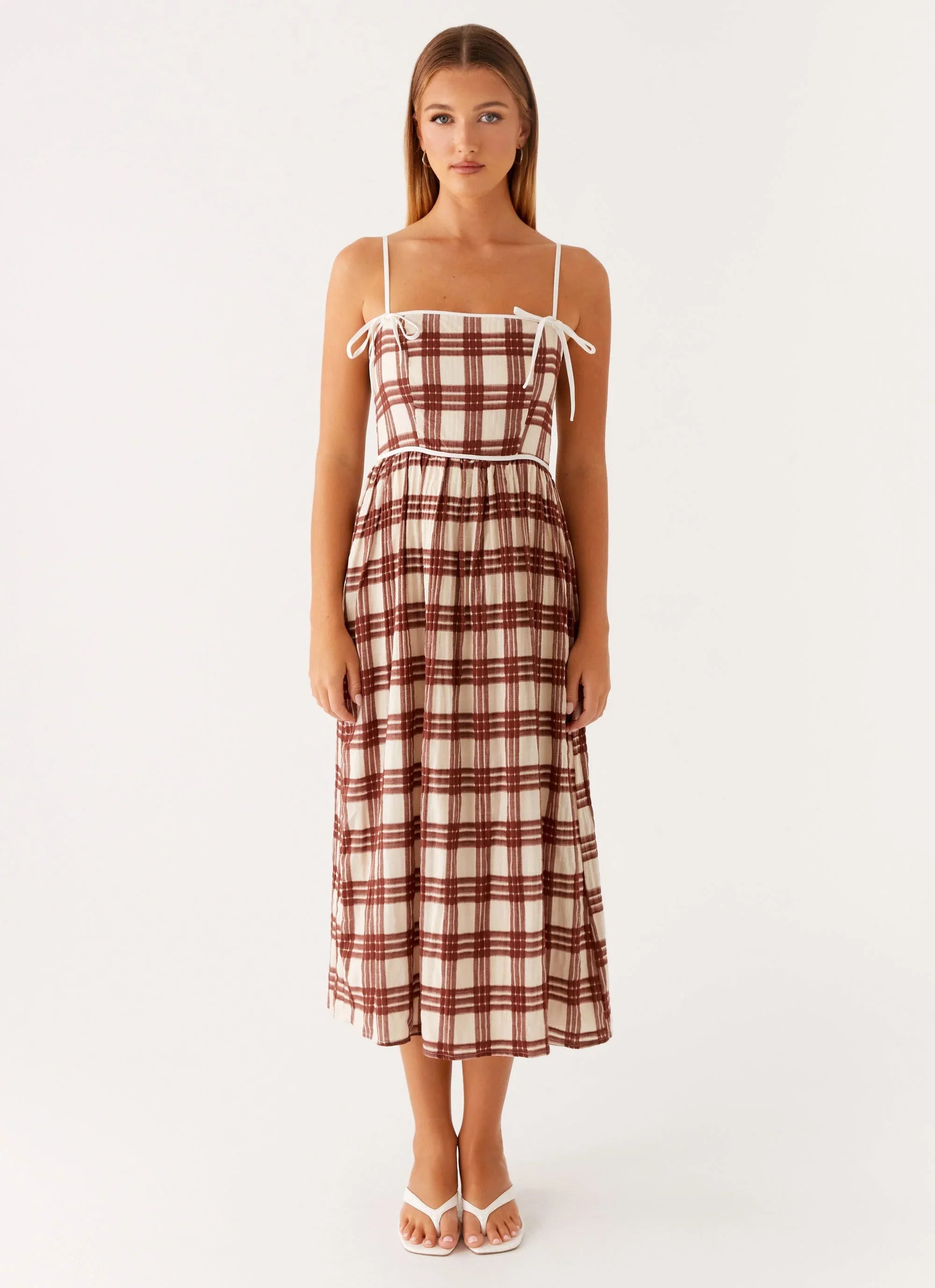 Shyanne Midi Dress Chocolate Check