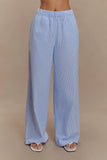 Hansen Wide Leg Pants Blue Pinstripe