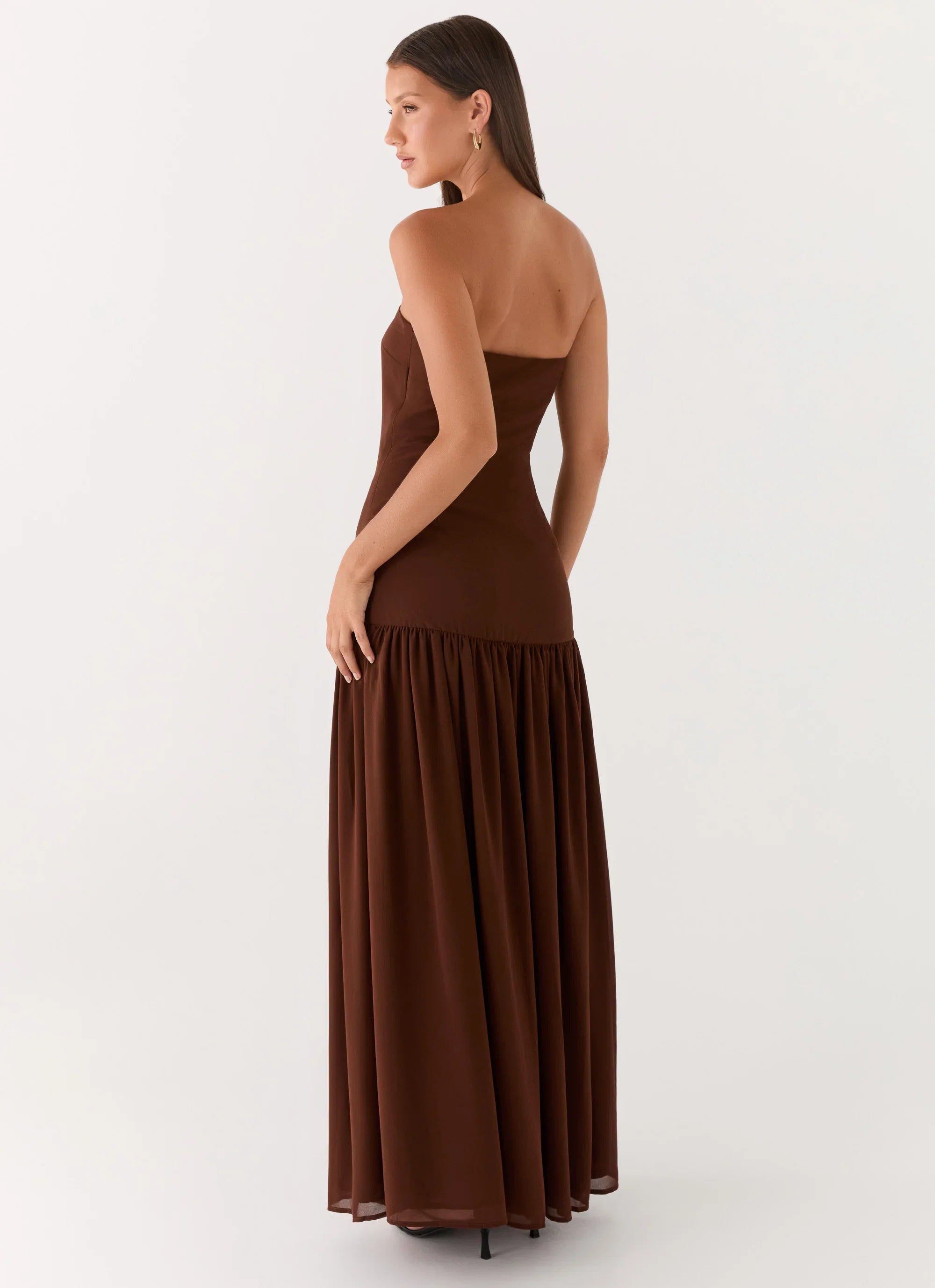 Eden Strapless Maxi Dress Brown