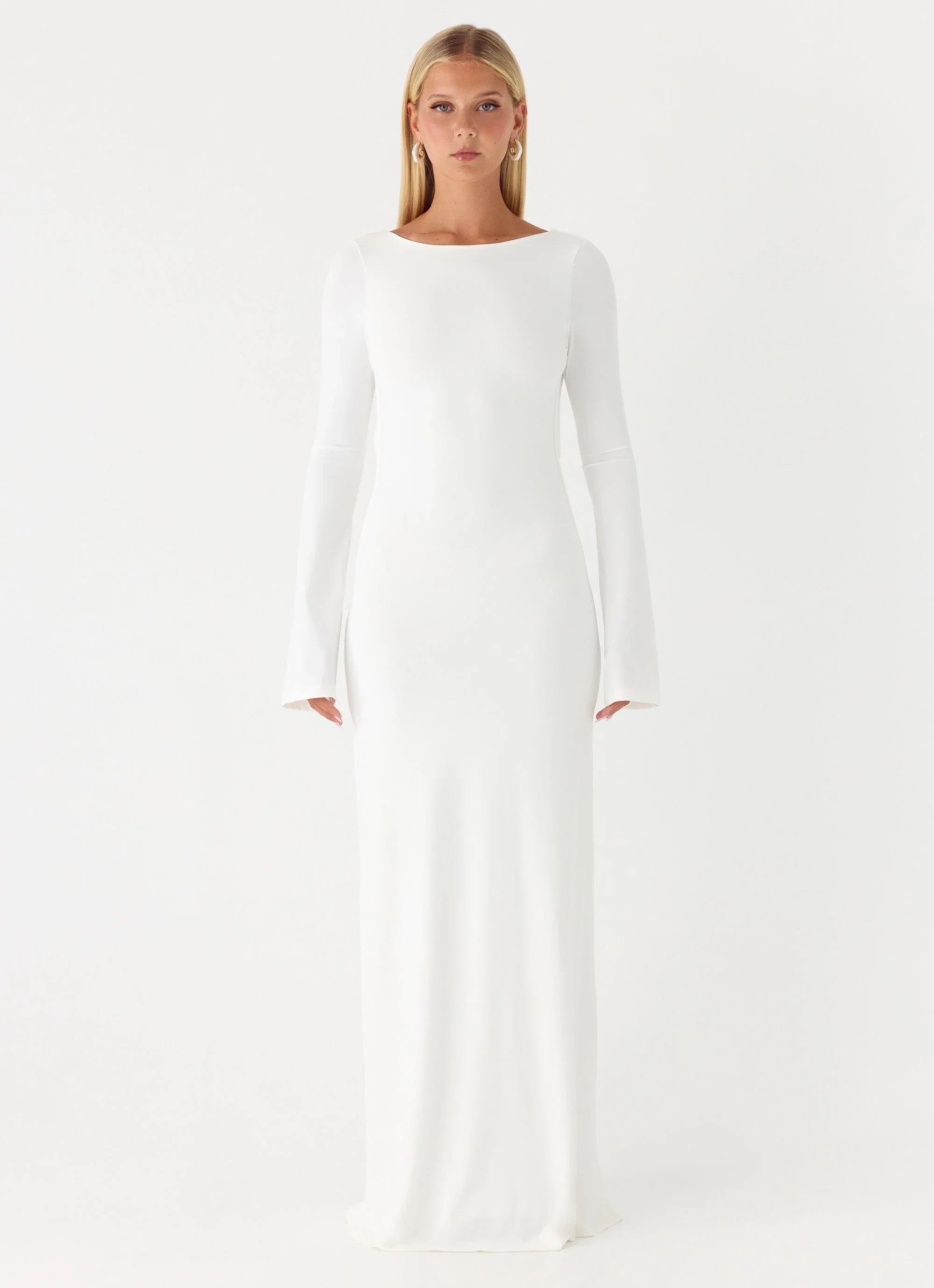 Elmont Long Sleeve Maxi Dress White