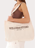 Cream Canvas Branded Tote Bag