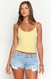 Mallorie Yellow Beaded Top