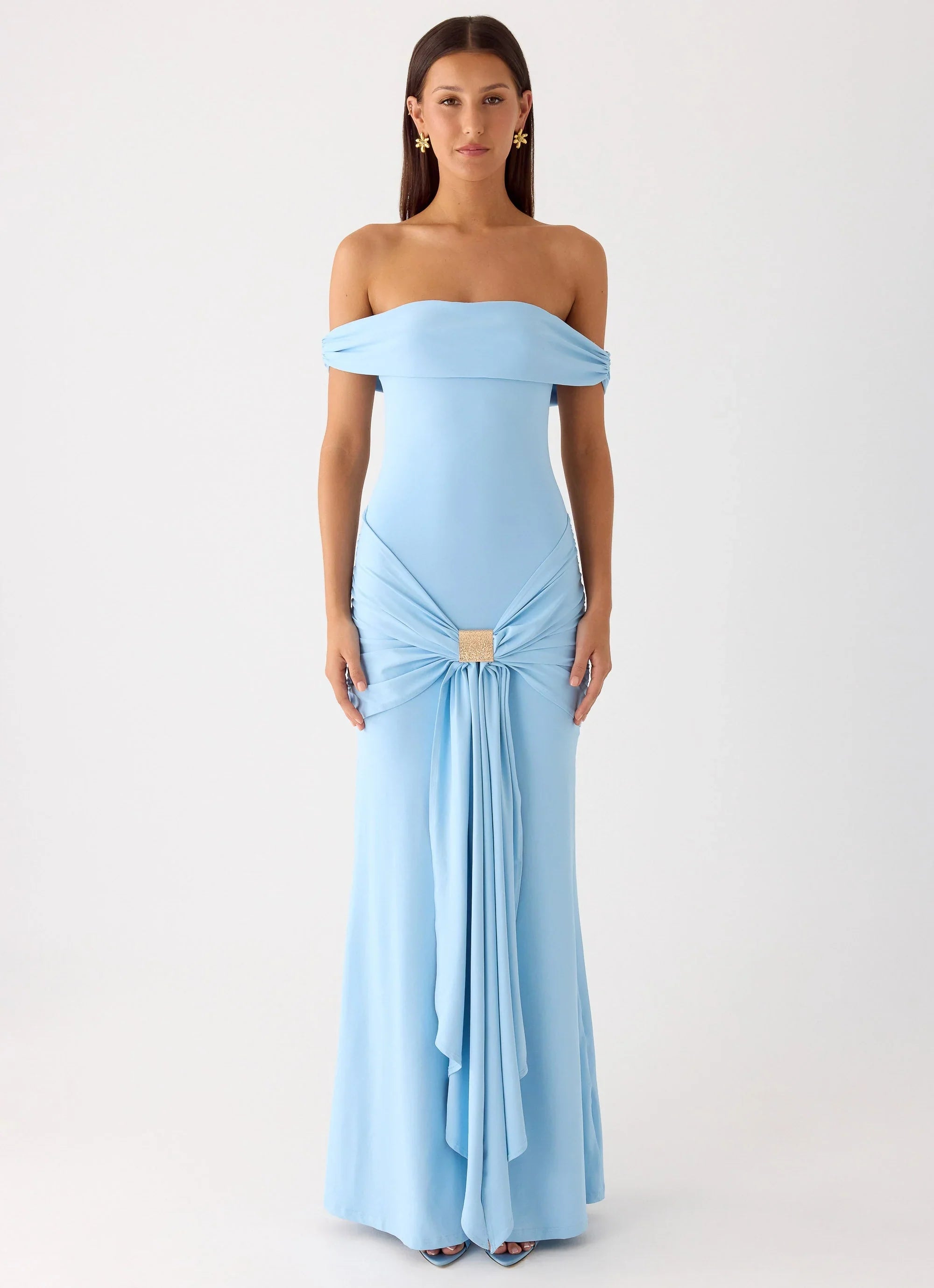 Vee Bardot Maxi Dress Blue