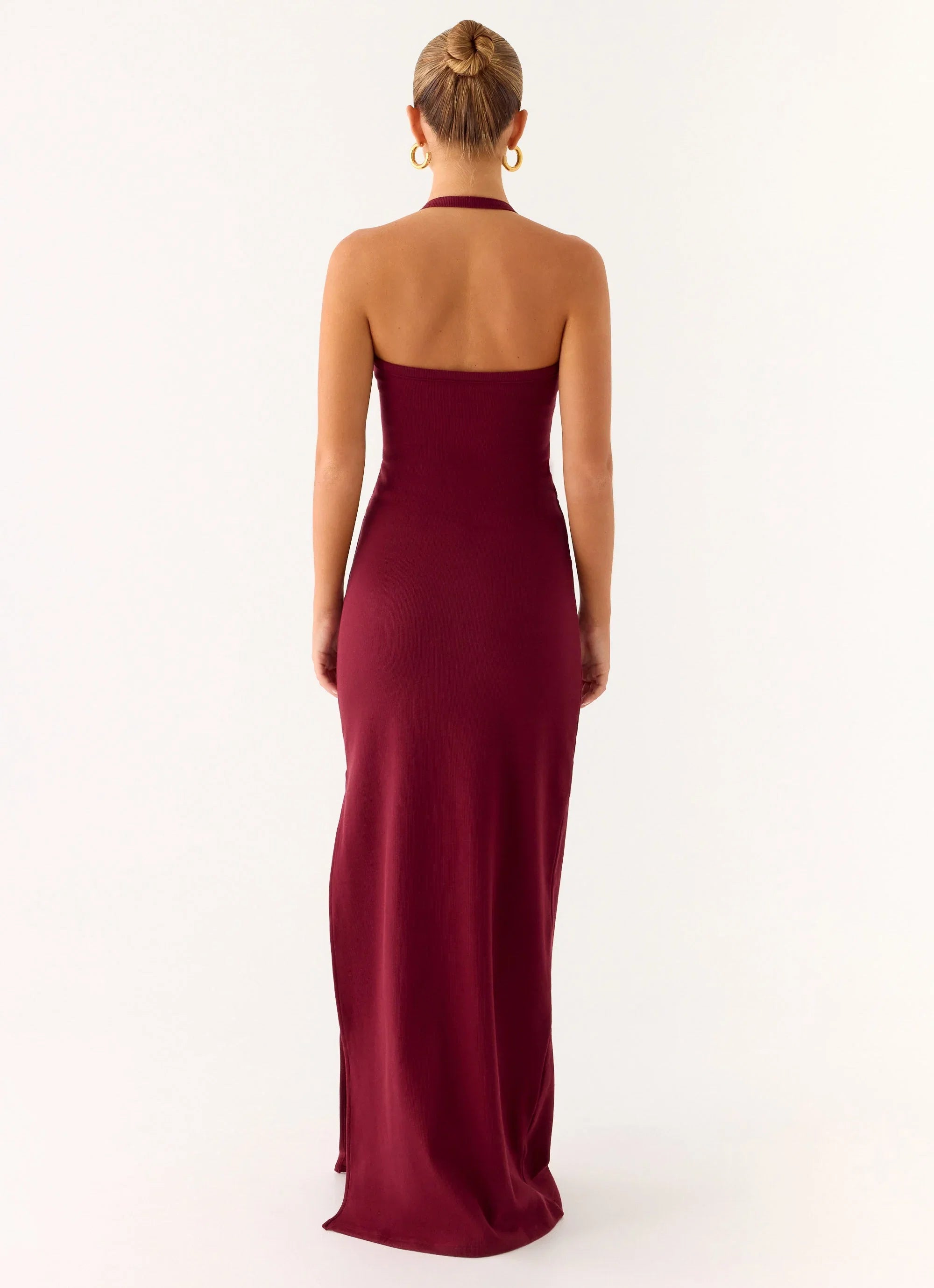 Kill This Love Ribbed Maxi Dress Dark Cherry