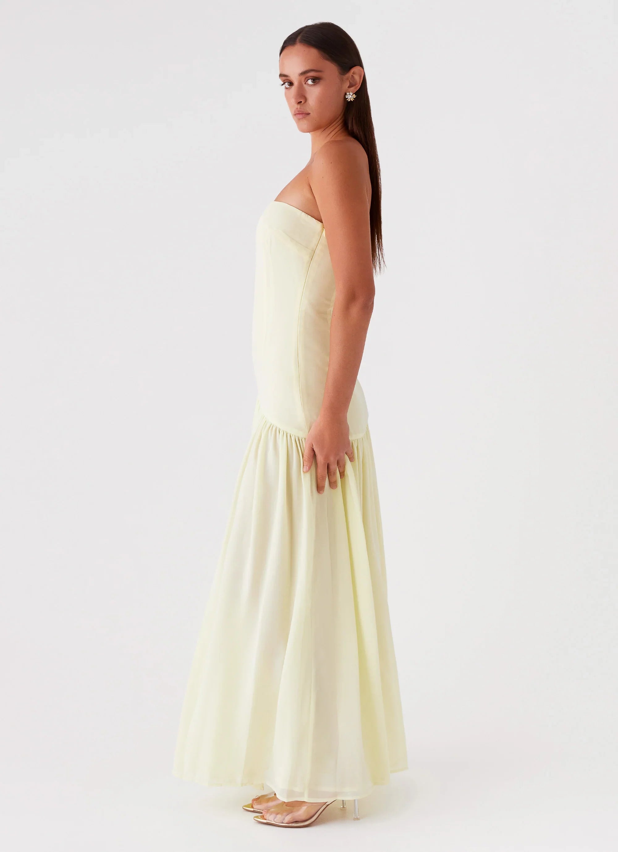 Eden Strapless Maxi Dress Yellow