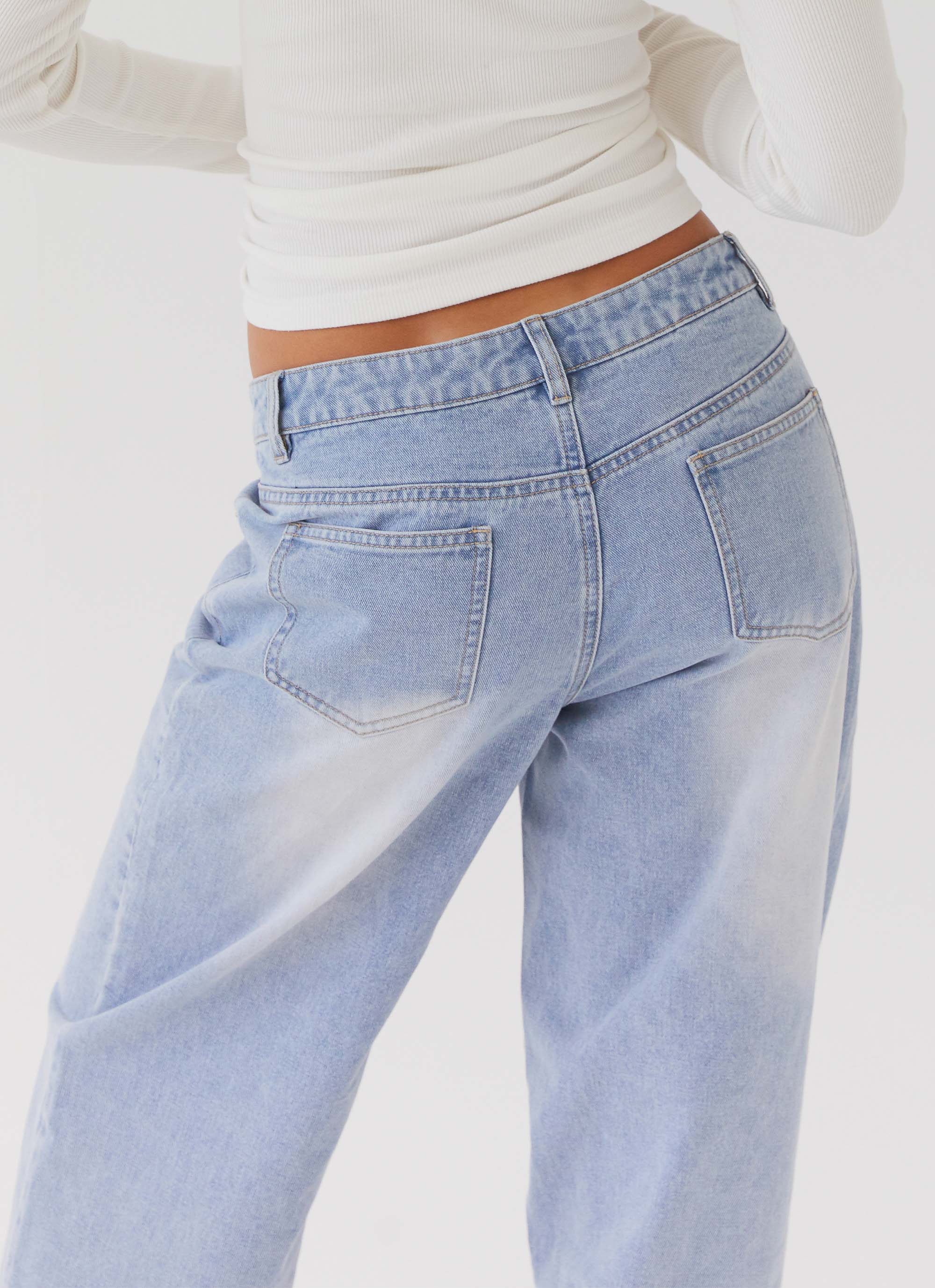 Keanna Low Rise Denim Jeans Light Blue