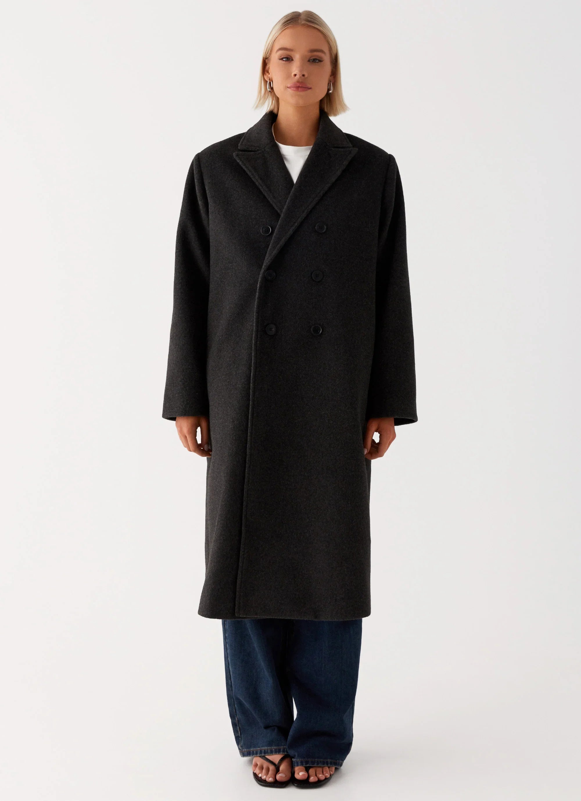 Gianni Double Breast Coat Charcoal