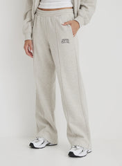 Grey Wide Leg Fourth Embroidered Jogger