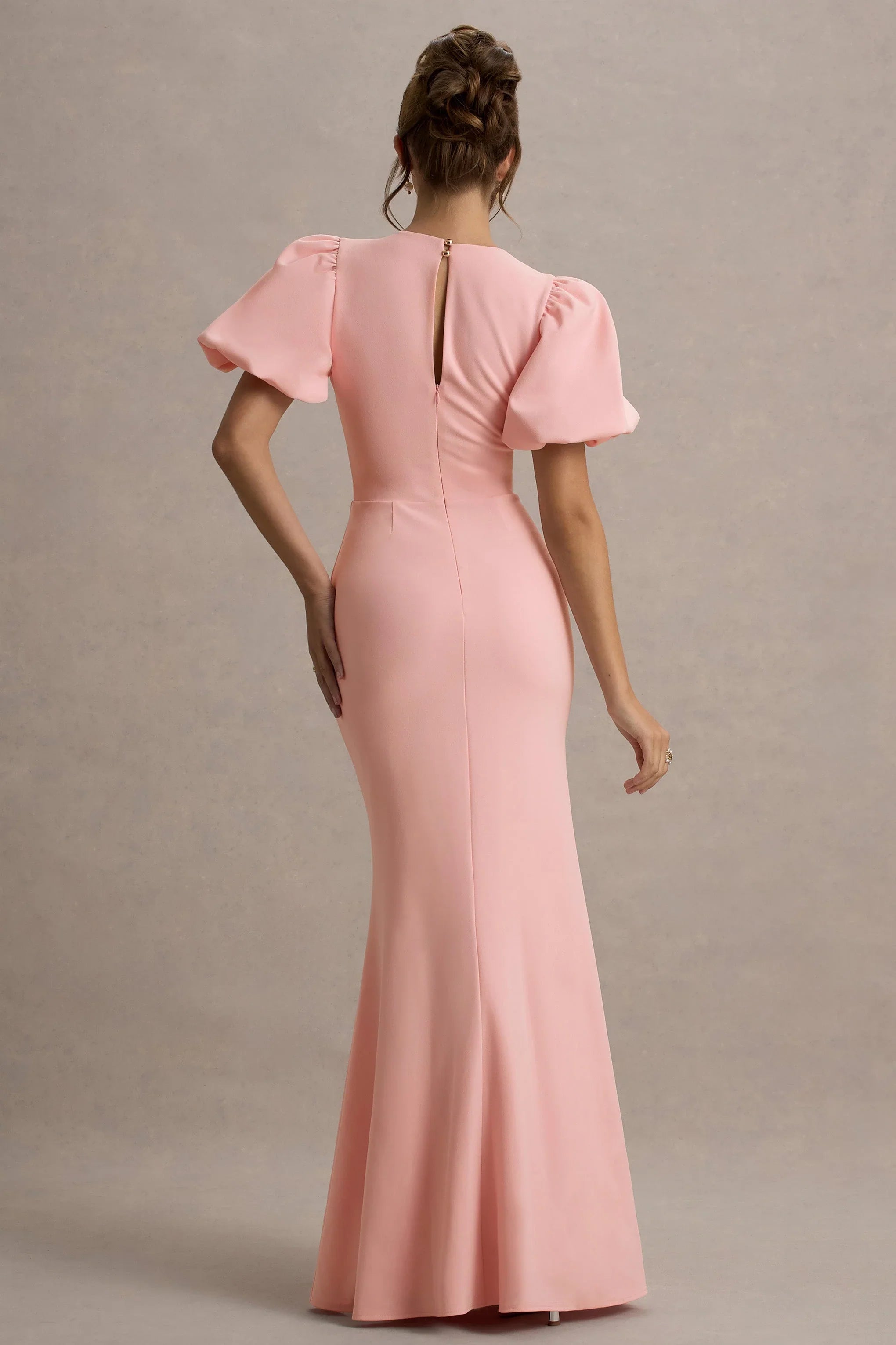Love Letters Pink Puff Sleeve Maxi Dress