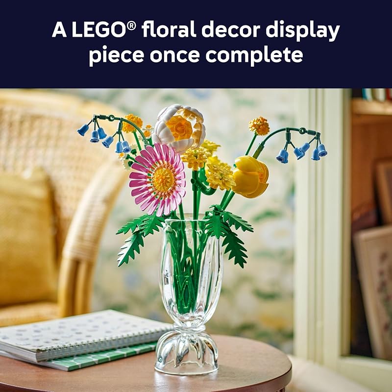 LEGO Botanicals Petite Sunny Bouquet Building Toy DIY Floral Arrangement for Girls Boys Ages 9 Gift for Birthdays Bedroom Desk Home Decor 10347
