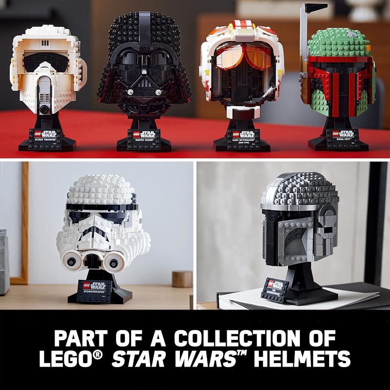 LEGO Star Wars The Mandalorian Helmet 75328 Buildable Model Kit Display Collectible Decoration Set for Adults Men Women Mom Dad Collectible Gift Idea