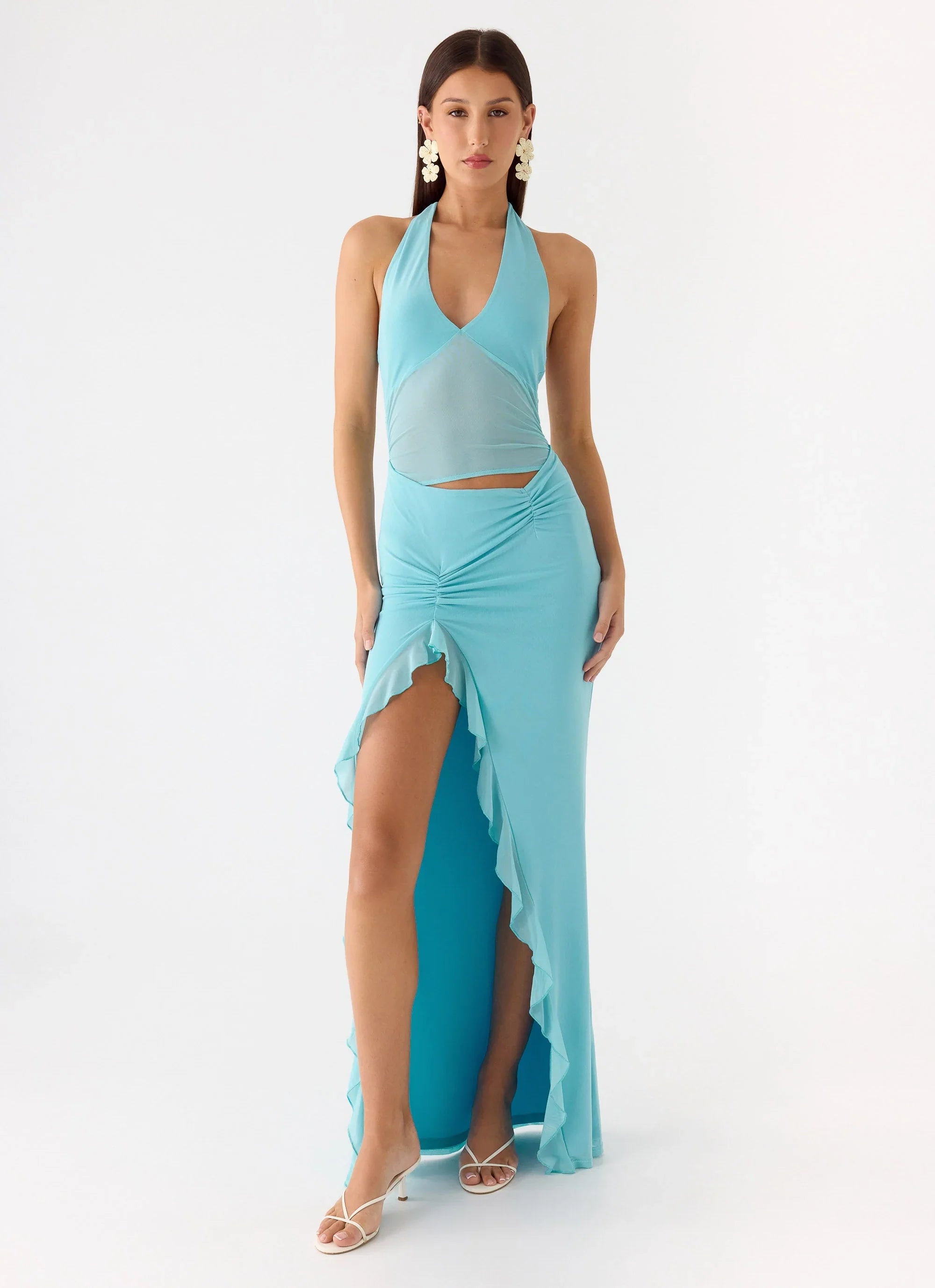 Last Sequence Maxi Dress Aqua Blue