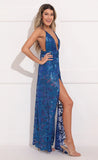 Sequin Maxi Dress in Blue