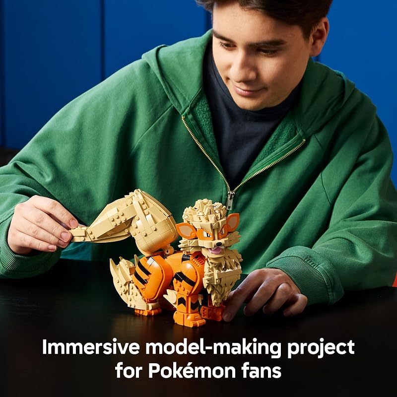 LEGO Pokémon Arcanine 72160 Collectible Building Set for Adults Ages 18 Posable Pokémon Model Kit for Display Bedroom Desk or Book Shelf Decor
