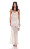 Lace Ruched Mermaid Dress in White