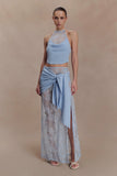 Lucy Lace And Knit Skirt Cornflower Blue