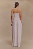 Bex Strapless Slinky Maxi Dress With Split Pale Pink