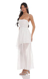 Flow Shimmer A line Maxi Dress in White