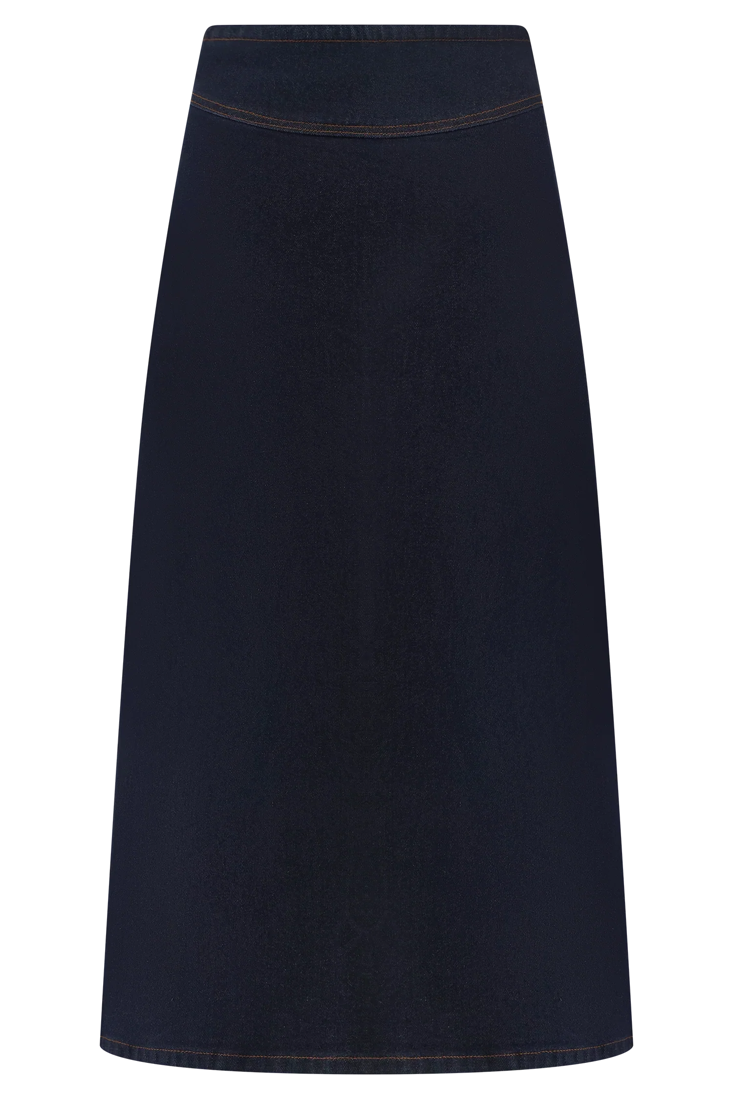 Cecilia Denim A Line Midi Skirt Indigo Blue