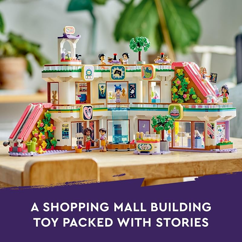 LEGO Friends Heartlake City Shopping Mall Toy Building Kit with Mini Doll Accessories for Kids to Build Social Skills and Play Together Gift Set for 8 Year Old Kids Girls and Boys 42604