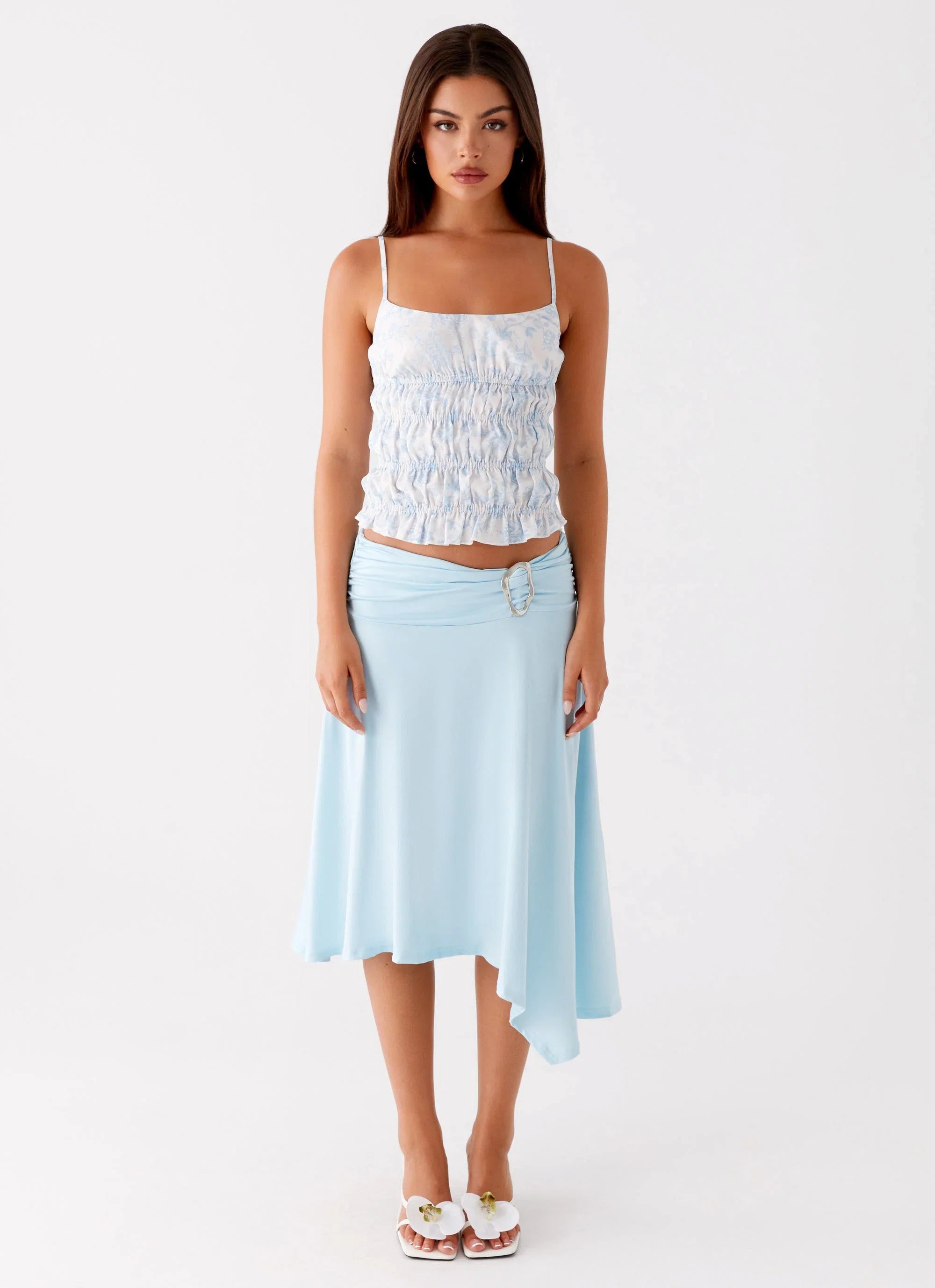 Brisa Midi Skirt Turquoise