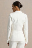 Unbeaten White Fitted Corset Blazer Jacket
