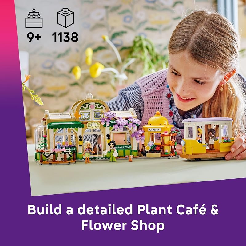 LEGO Friends Plant Café Flower Shop Pretend Play Building Toy Playset with 4 Minidolls and Cat Toy for Creative Storytelling Birthday Gift Idea for Girls and Boys Ages 9 and Up 42671