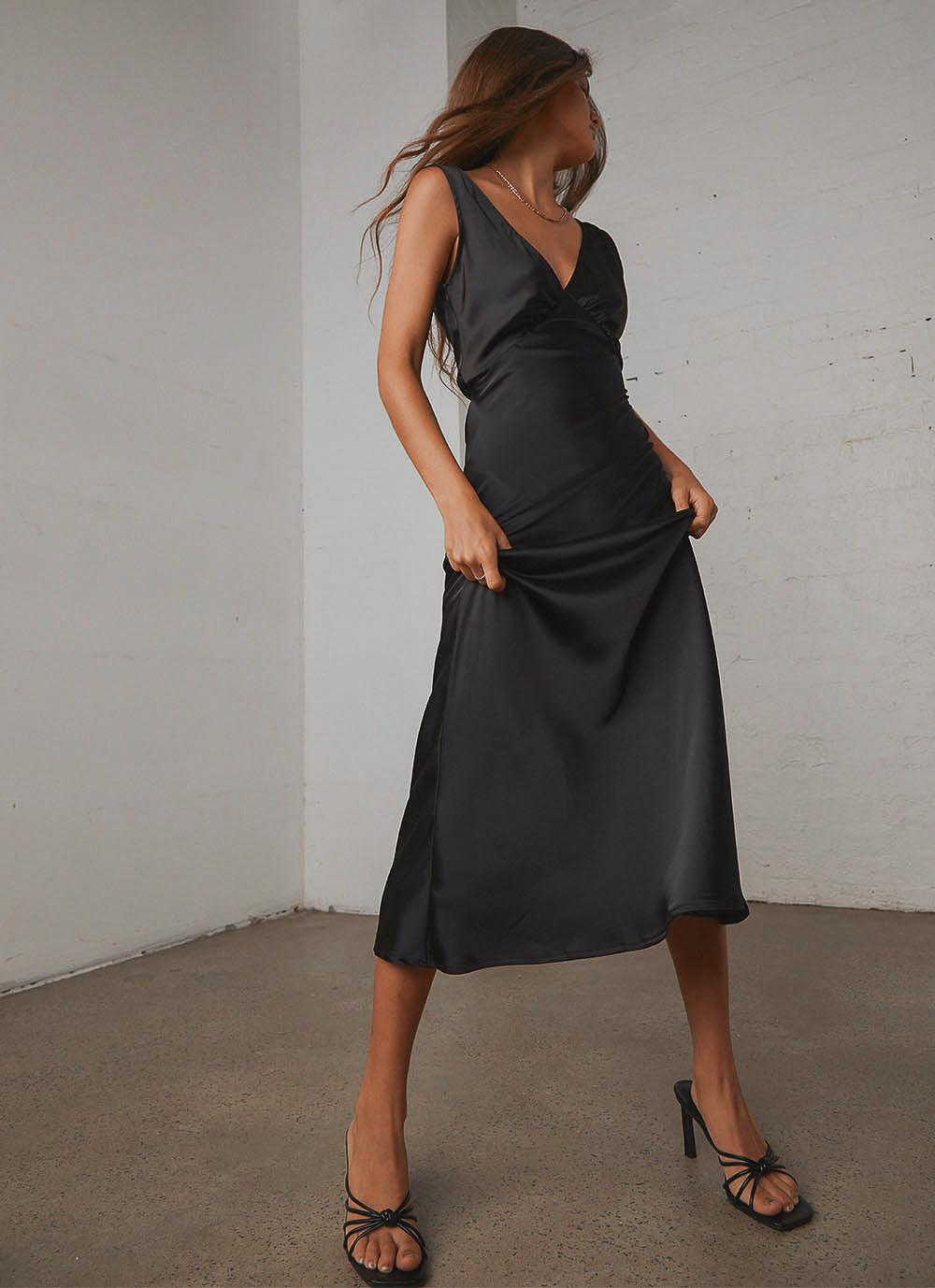 Loren Midi Dress Black