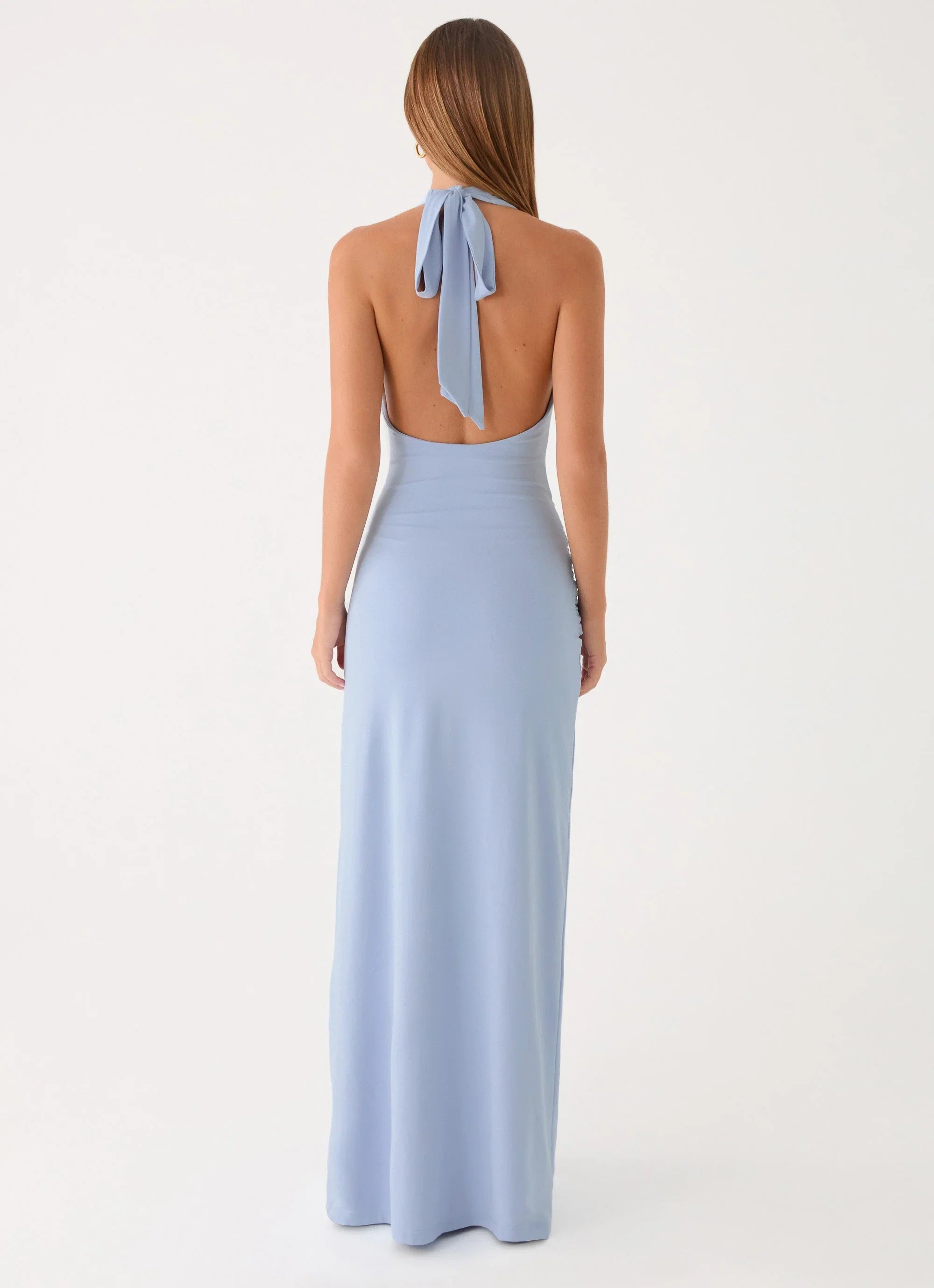 Cristal Halter Maxi Dress Blue