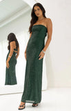 Maiah Emerald Green Sequin Maxi Dress