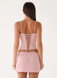 Ayella Low Rise Mini Skirt Pink