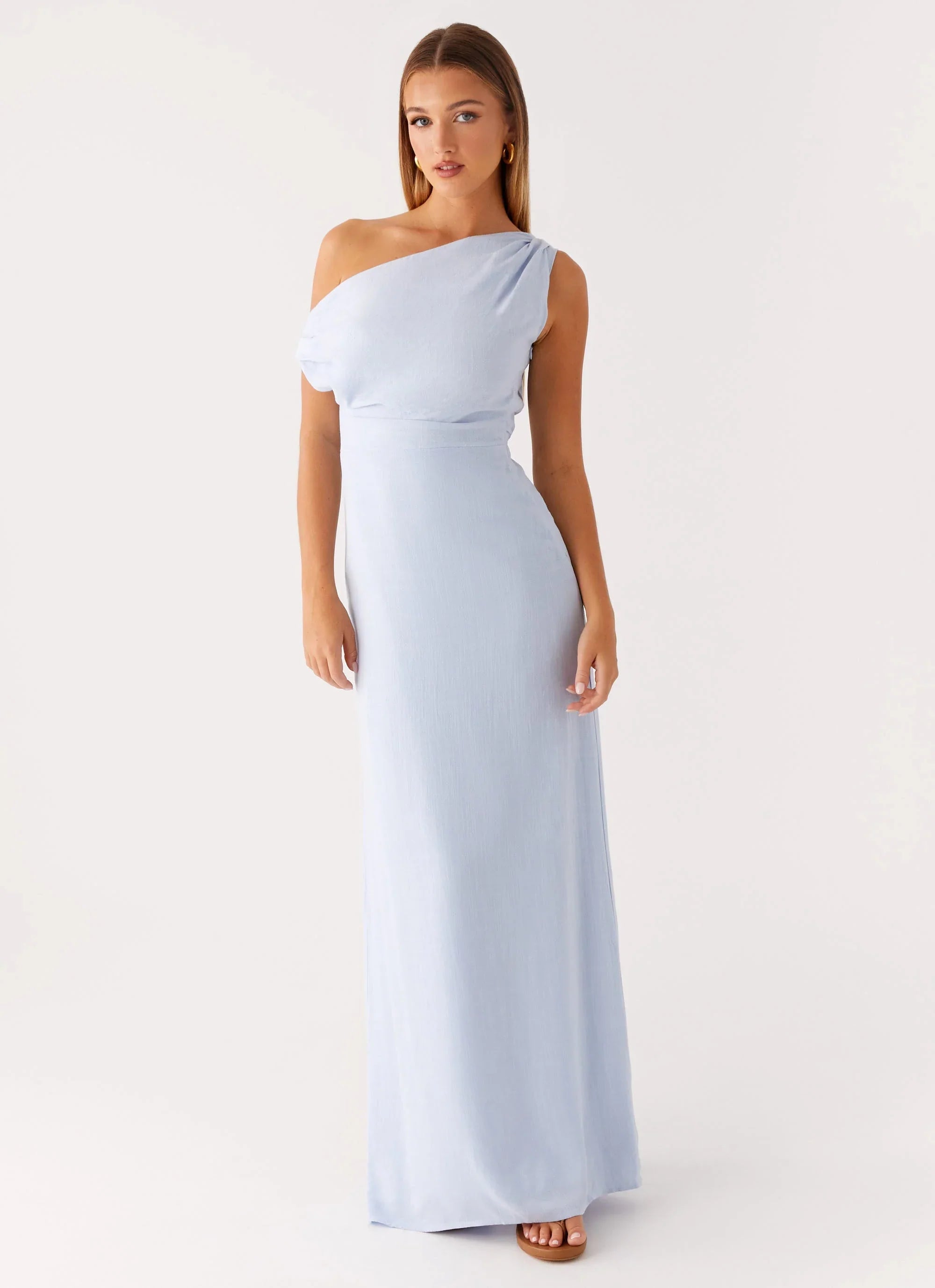 Lady Love Linen Maxi Dress Blue