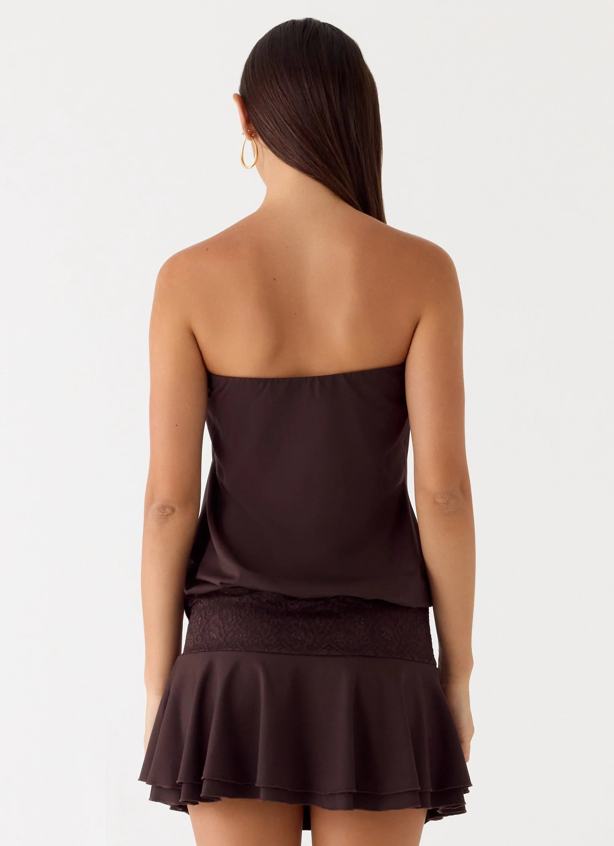 Noreen Strapless Mini Dress Chocolate Torte