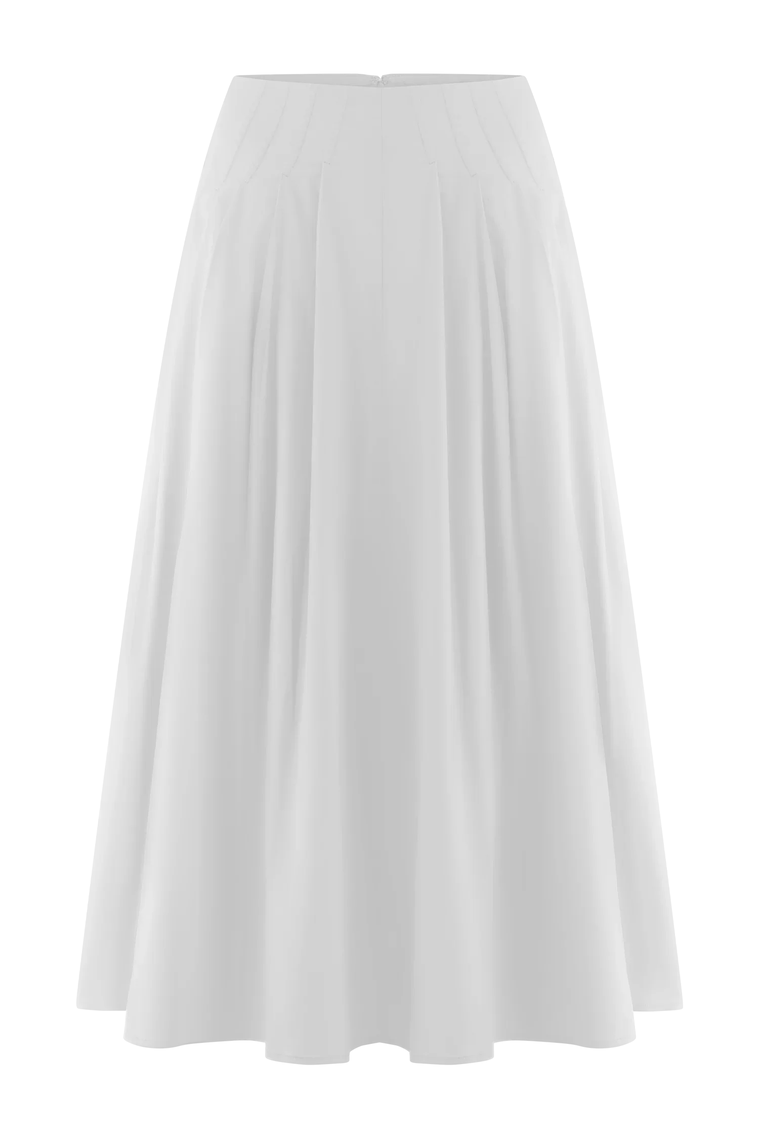 Mae A Line Midi Skirt White