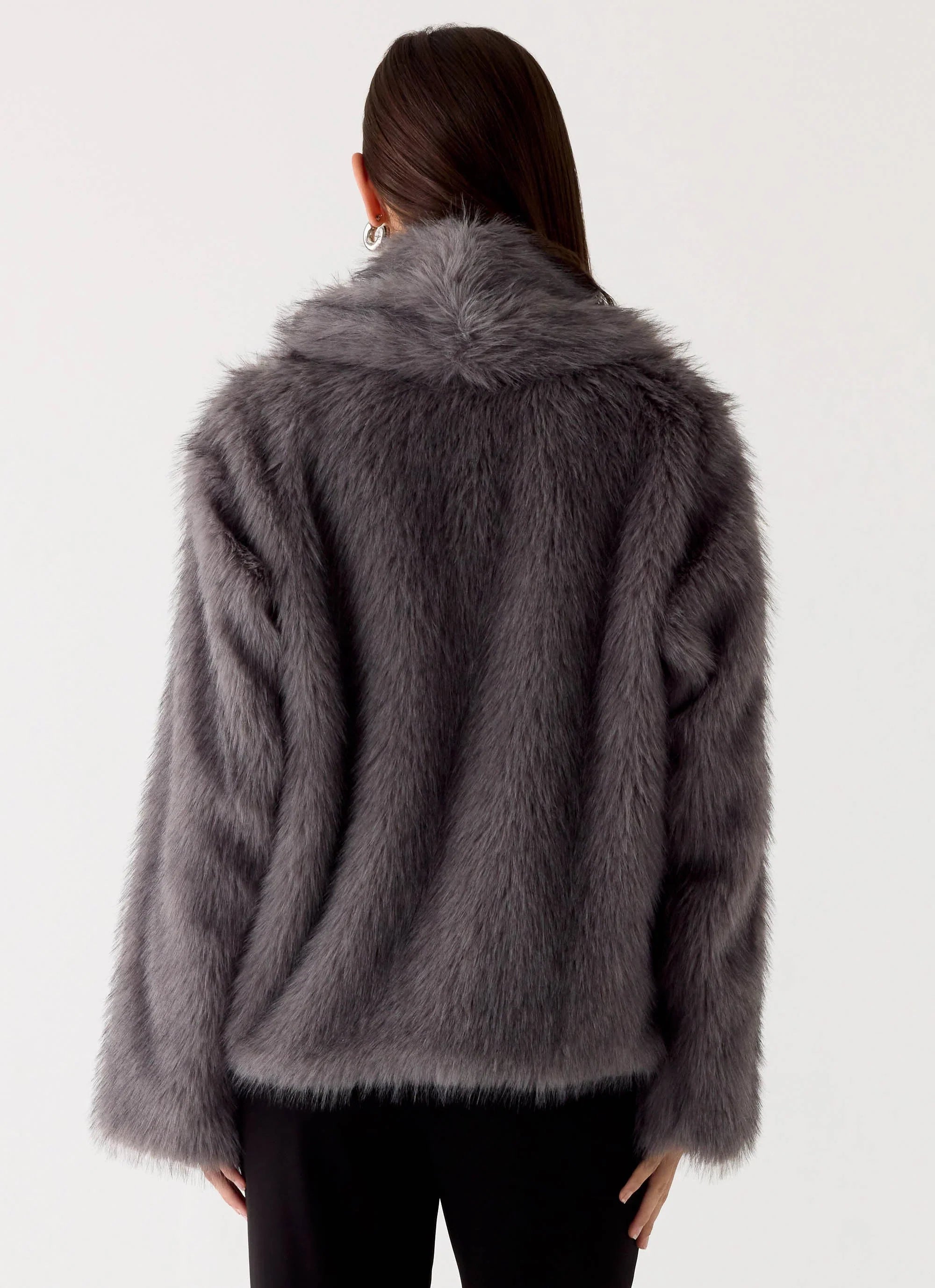Katiana Faux Fur Jacket Grey