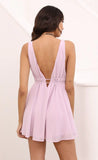 Plunge A line Dress in Lavender