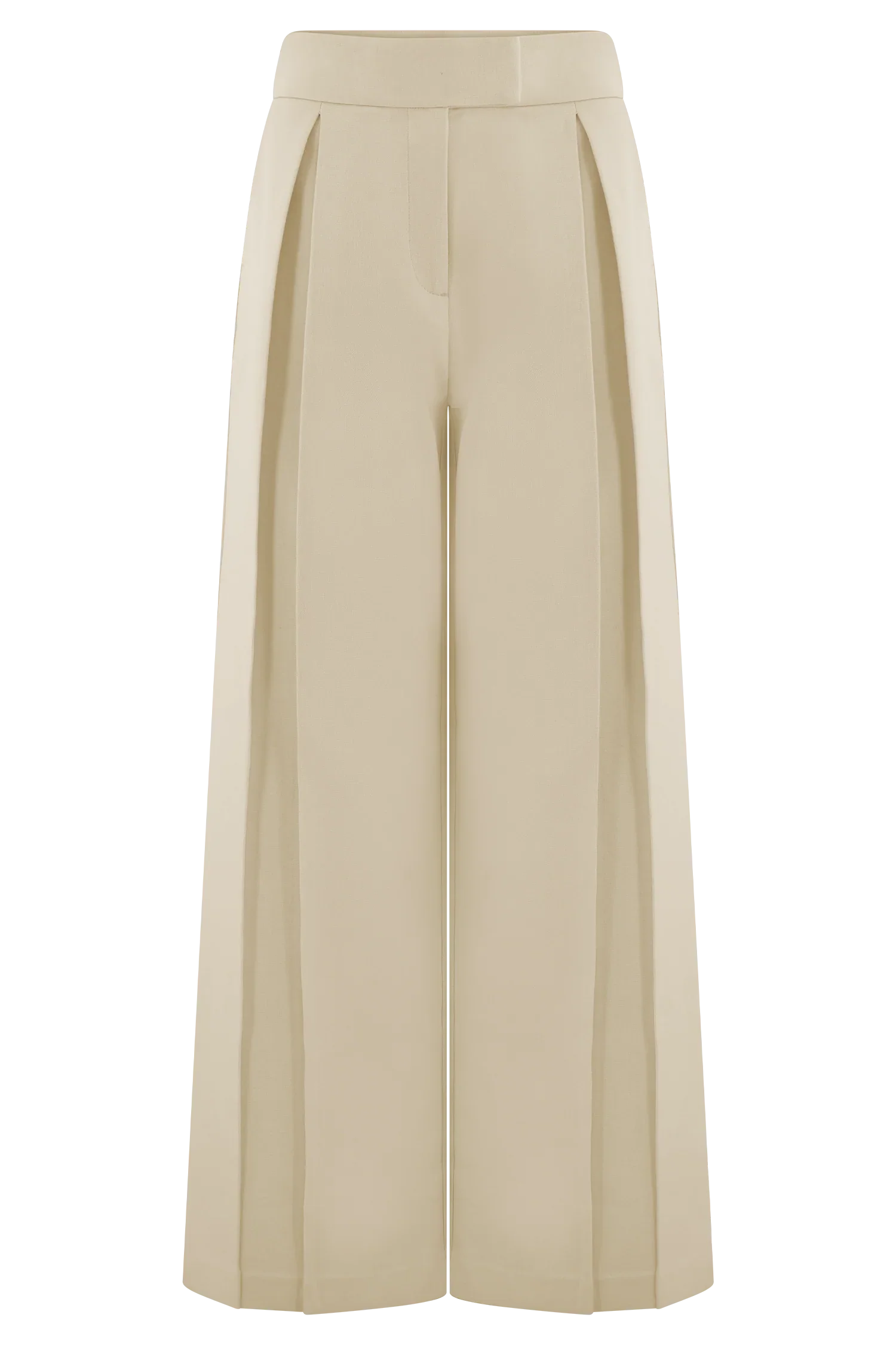 Raya Mid Rise Wide Leg Linen Pant Natural Beige
