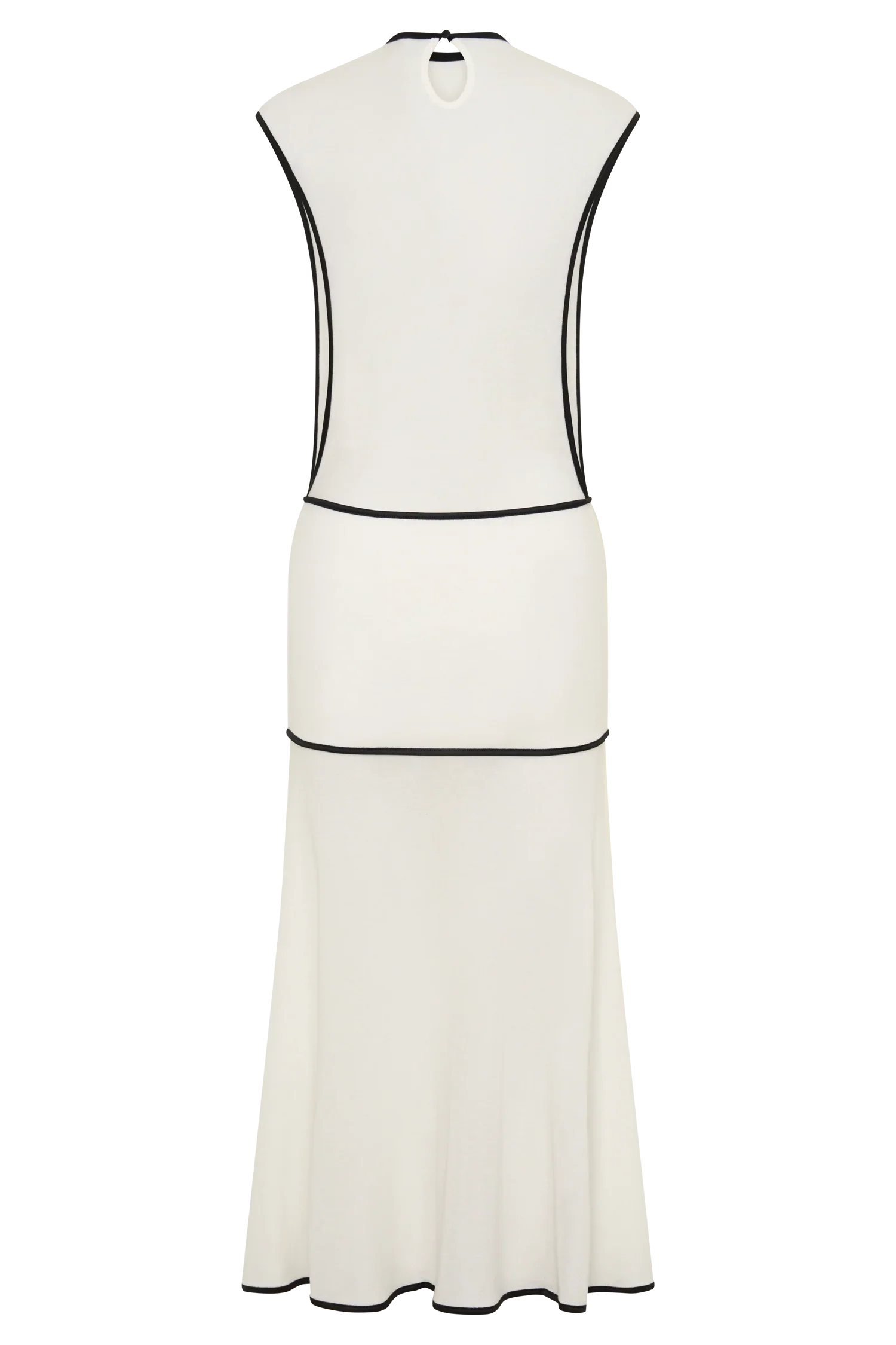 Aris Sleeveless Sheer Maxi Dress Black White