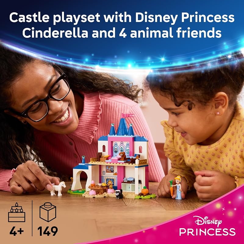 LEGO Disney Princess Cinderella Animal Friends Castle 43283 Building Toys for Girls Boys Ages 4 Castle Toy W Cinderella Figure Pretend Play 149 pieces Gift for Birthdays