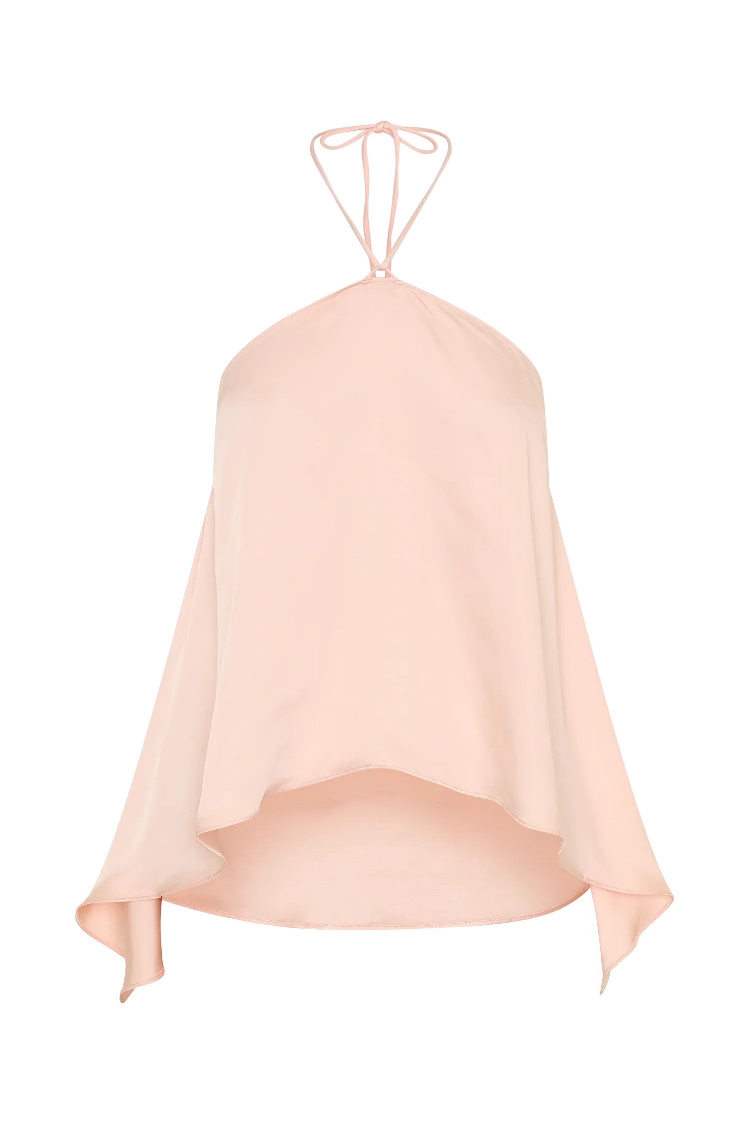 Adelaide Draped Satin Halter Top Peach