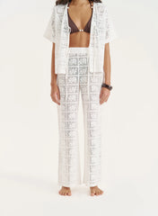 White Crochet Lace Trouser