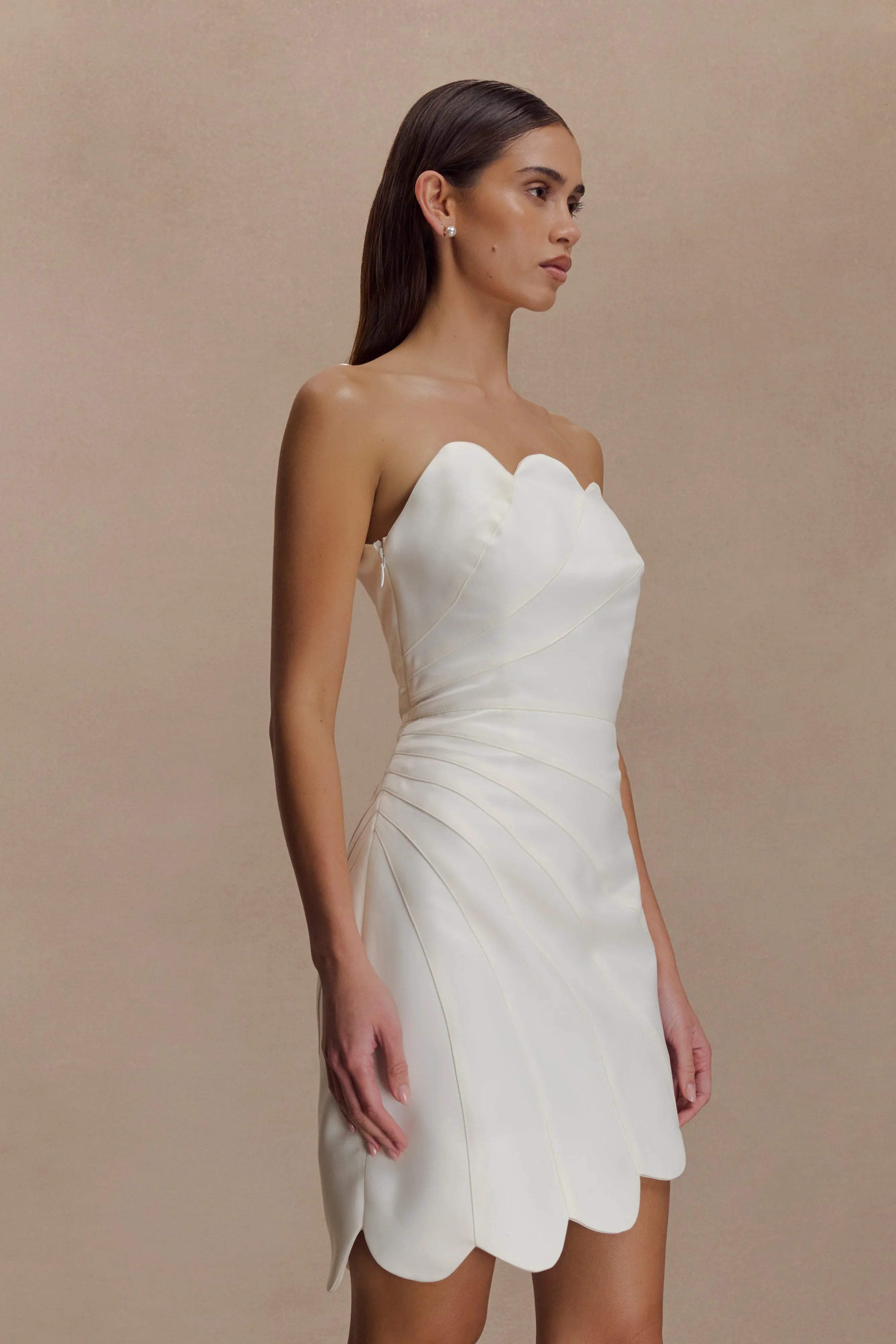 Atenea Satin Mini Dress White