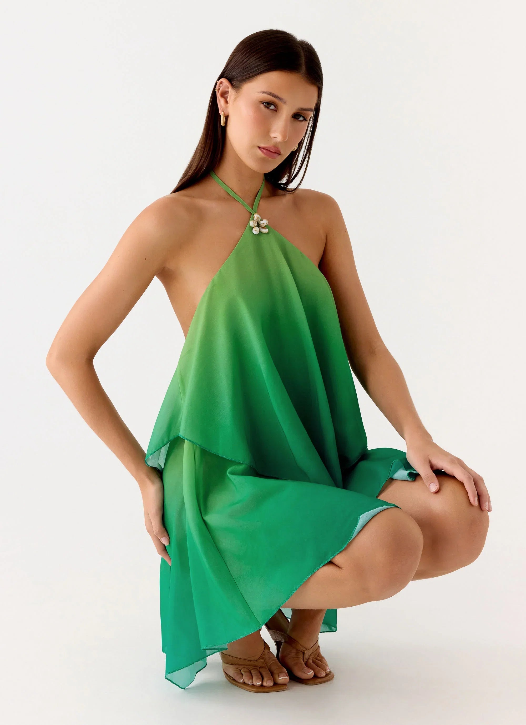 Twin Flame Mini Dress Green Gradient