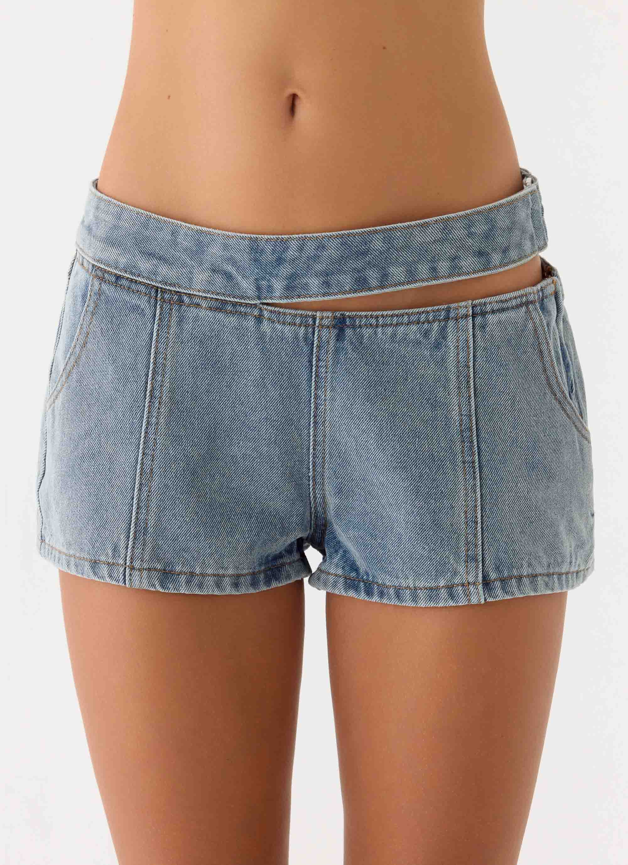 Hadleigh Denim Mini Shorts Light Denim