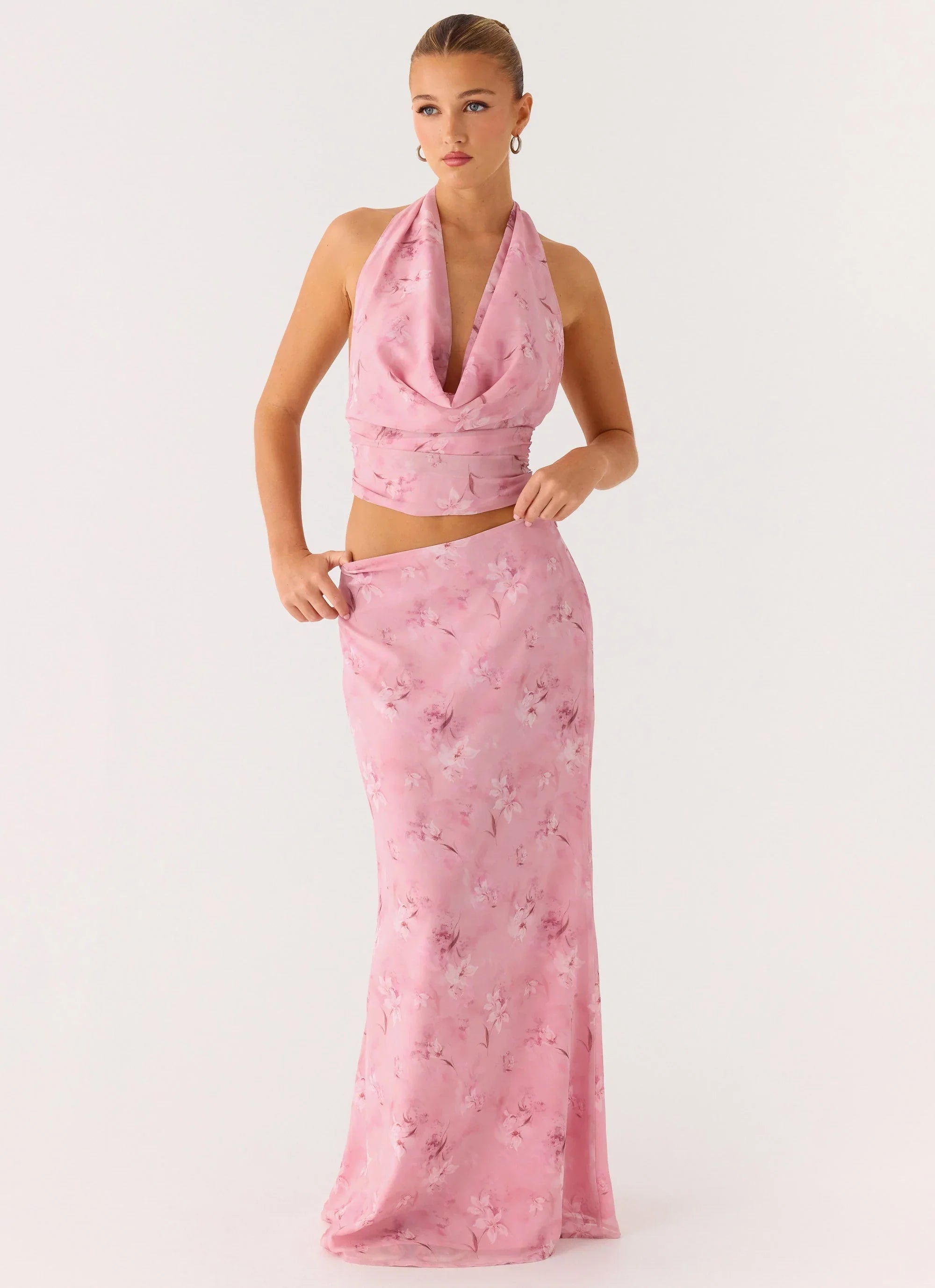 Soulful Low Rise Maxi Skirt Vintage Floral