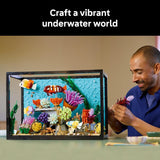 LEGO Icons Tropical Aquarium Building Set for Adults Ages 18 Bedroom Home Office Decor Gifts for Men Women Model Fish Kit with Plants Corals 10366