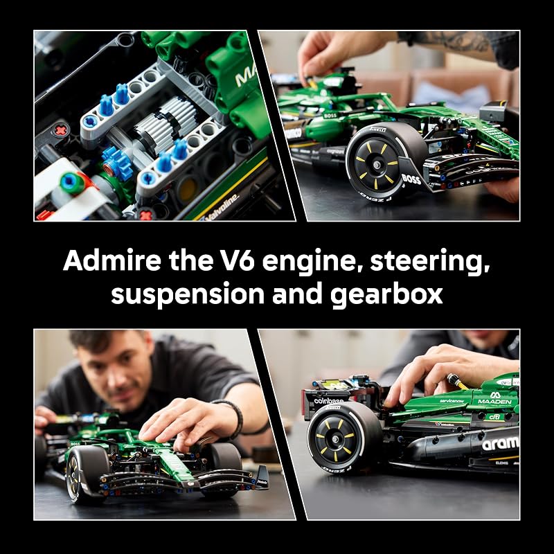 LEGO Technic Aston Martin Aramco AMR25 F1 Car Juego de construcción para adultos mayores de 18 años Kit de modelo de automóvil con características detalladas Decoración de dormitorio o